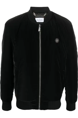 Philipp Plein Logo-patch zip-up bomber jacket