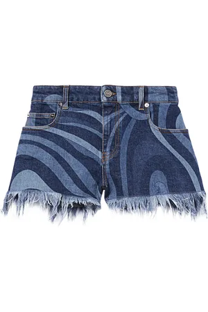 Puccini Marmo-print denim shorts