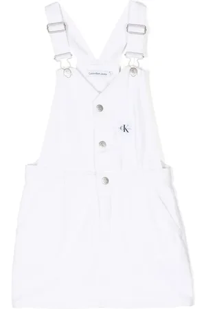 Calvin Klein Logo-patch dungaree dress
