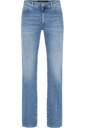 BILLIONAIRE Logo-patch washed straight-leg jeans