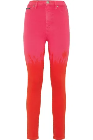Philipp Plein Paint-splatter high-waist jeans