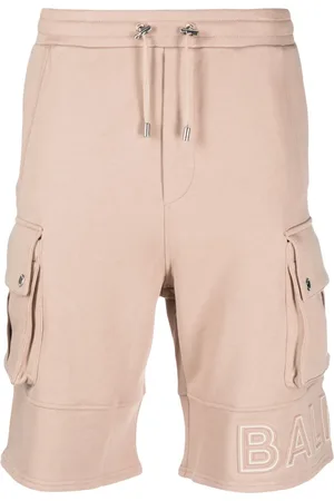 Balmain Embossed-logo cotton bermuda shorts