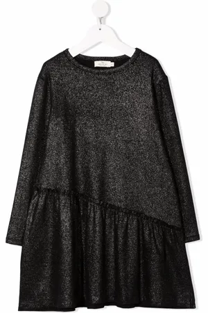 Le pandorine Metallic-effect ruffled dress