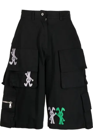 Natasha Zinko Logo-embroidered cotton cargo shorts