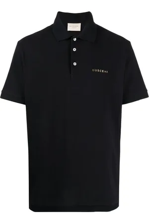BUSCEMI Logo-plaque cotton polo shirt