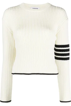 Thom Browne Stripe-detailing cable-knit jumper