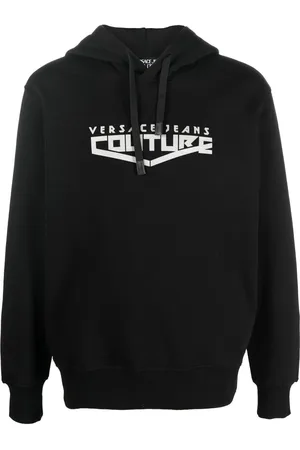 VERSACE Logo-print pullover hoodie