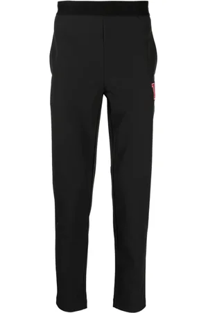 Ports V Logo-waistband straight-leg trousers