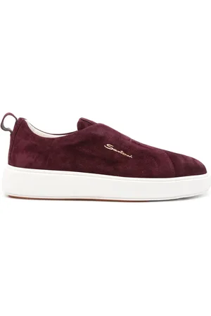 santoni Suede slip-on sneakers