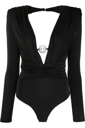 Philipp Plein Logo-plaque open-back bodysuit