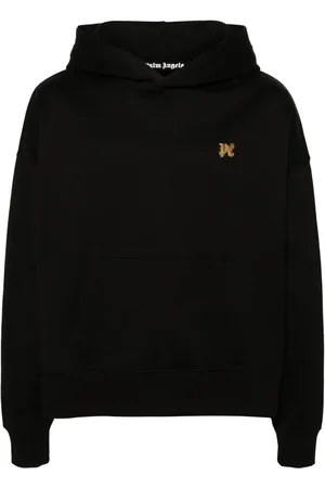 Palm Angels Monogram-pin cotton hoodie
