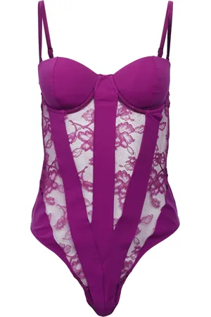 FLEUR DU MAL Cupped lace bodysuit