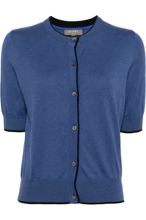 N.PEAL Contrast-trim button-up cardigan
