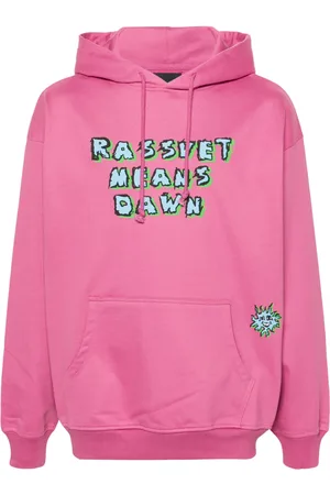 Rassvet Slogan-print cotton hoodie