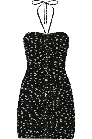 Dolce & Gabbana Polka-dot draped tulle dress