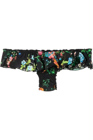 Cynthia Rowley Floral-print ruffled bikini bottoms