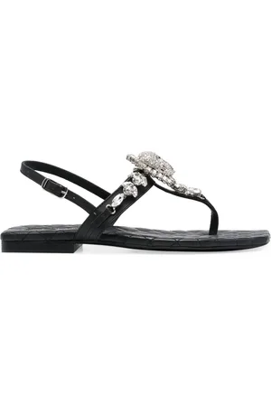 Philipp Plein Crystal-skull leather sandals