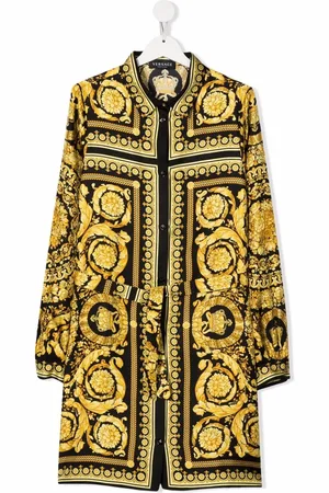 VERSACE Barocco Kids-print silk dress