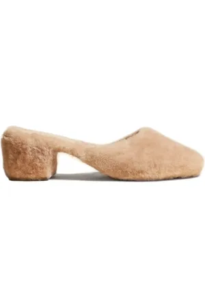 Khaite Clio 50mm shearling mules