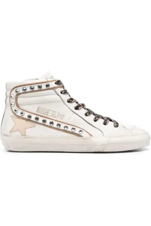 Golden Goose Slide crystal-embellished hi-top sneakers