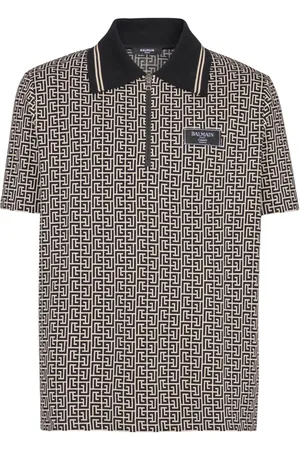 Balmain Labyrinth jacquard polo shirt