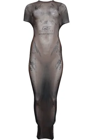 Jean Paul Gaultier Printed mesh dress
