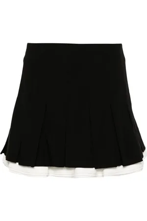 Maje Pleated dual-material skort