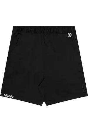 A Bathing Ape Logo-embroidered elasticated-waist shorts