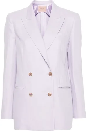 Twin-Set Double-breasted logo-plaque blazer