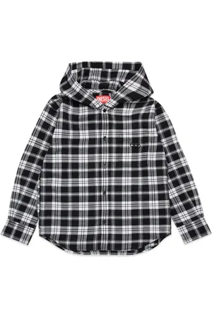 Diesel Hooded checkered flannel shirt