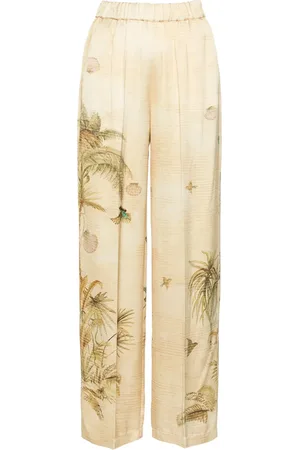 FORTE FORTE Graphic-print straight-leg trousers