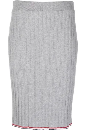 Thom Browne Ribbed-knit cashmere pencil skirt