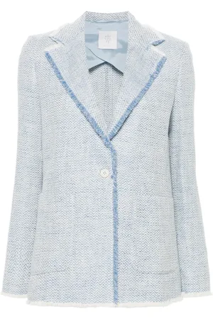 ELEVENTY Fringed single-breasted blazer