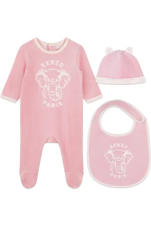 Kenzo Elephant-embroidered babygrow set