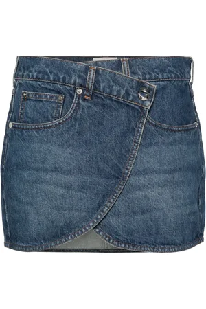 COPERNI Logo-patch denim mini skirt