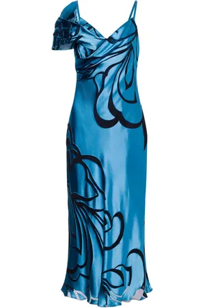 Alberta Ferretti Floral satin midi dress