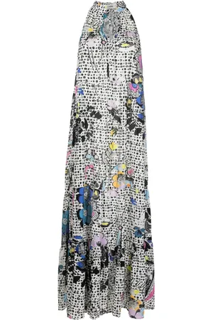 AMIR SLAMA Graphic-print sleeveless long dress