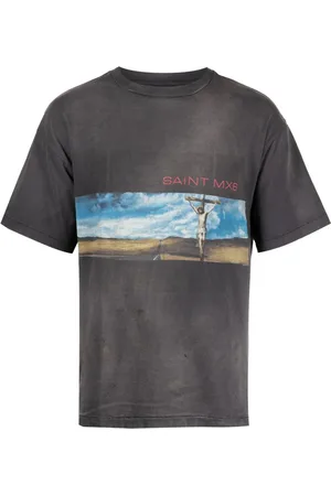 SAINT MXXXXXX Painterly-print cotton T-shirt