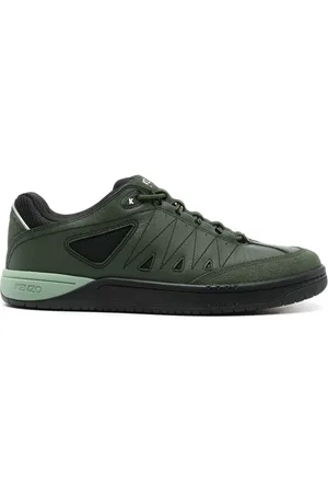 Kenzo Mesh-panelled leather sneakers