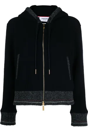 Thom Browne Hooded zip-up wool cardigan