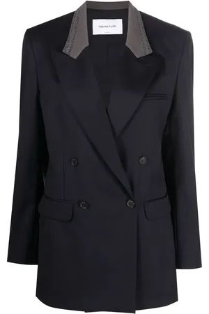 Fabiana Filippi Contrast-collar double-breasted blazer
