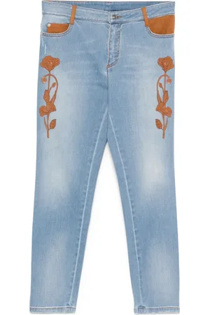 ERMANNO SCERVINO Floral-detail jeans
