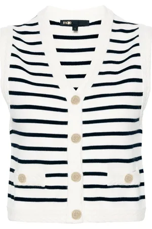 Maje Sleeveless striped cardigan