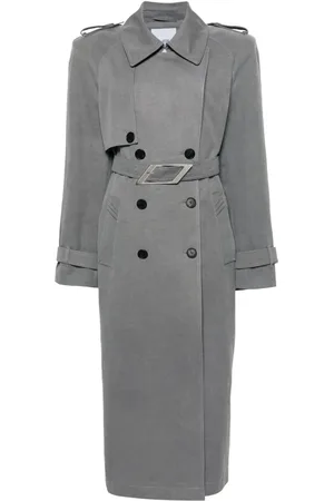 The Attico Shoulder-pads canvas trench coat