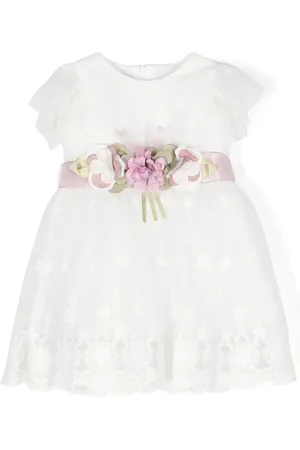 SIOLA Floral-appliqu?? tulle dress