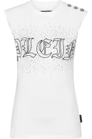 Philipp Plein Crystal-embellished cotton tank top