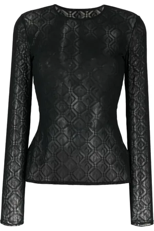 Marine Serre Second Skin mesh jacquard top