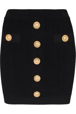 Balmain Button-detail knitted miniskirt