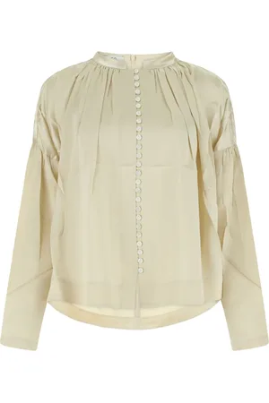 CO Ruched-detail round-neck blouse