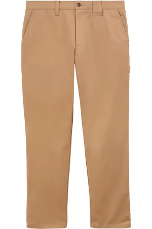 Burberry Logo-tag cotton straight-leg trousers